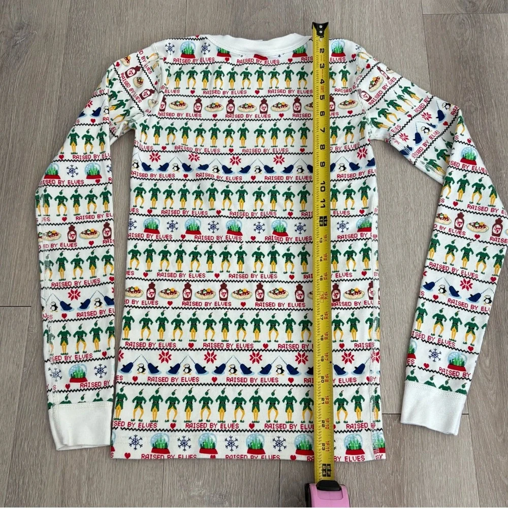 Hanna Andersson Elf Kids 14 Pajama Top Long John 100% Organic Cotton Holiday